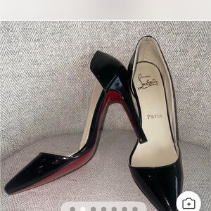 Christian Louboutin Glossy Black Heels with Red Soles